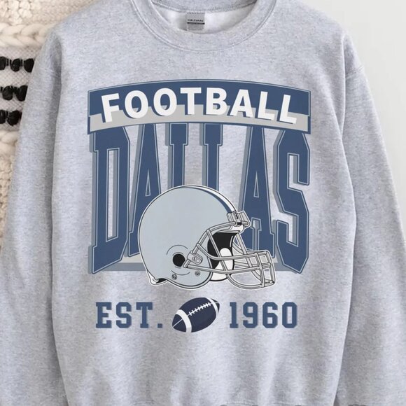 Est 1960 Dallas Cowboys Football Sweatshirt Dallas Cowboys Shirt Sweater Retro - Picture 1 of 3